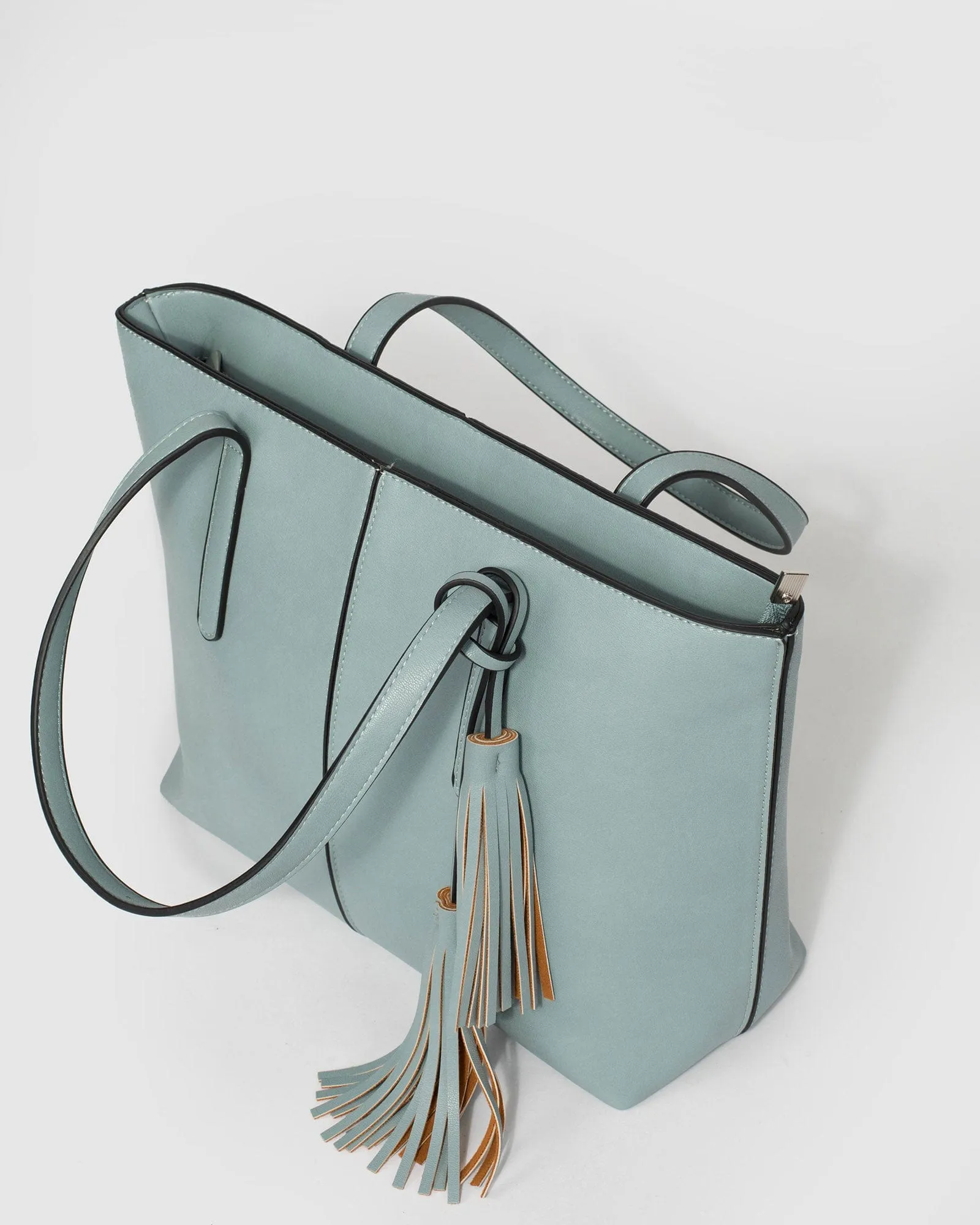 Blue Yesenia Tassel Tote Bag