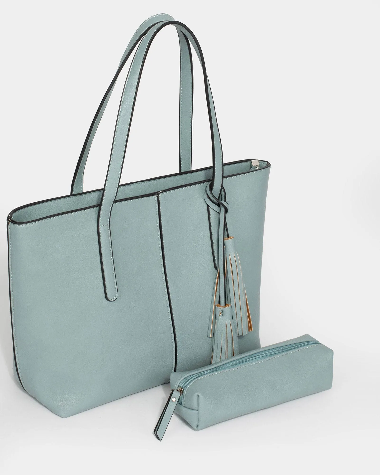 Blue Yesenia Tassel Tote Bag