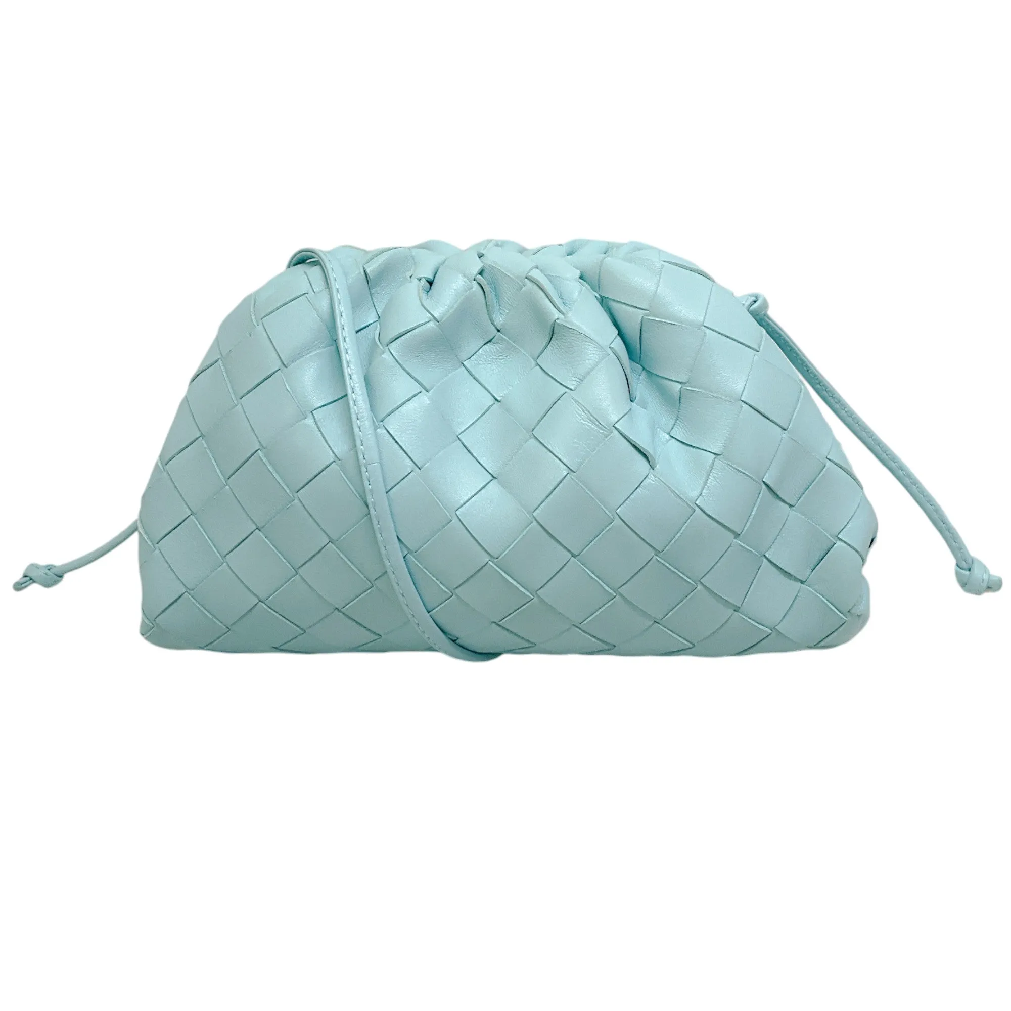 Bottega Veneta Ice Blue Woven Mini Pouch