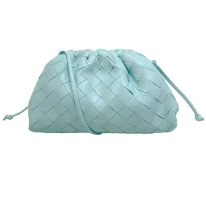 Bottega Veneta Ice Blue Woven Mini Pouch