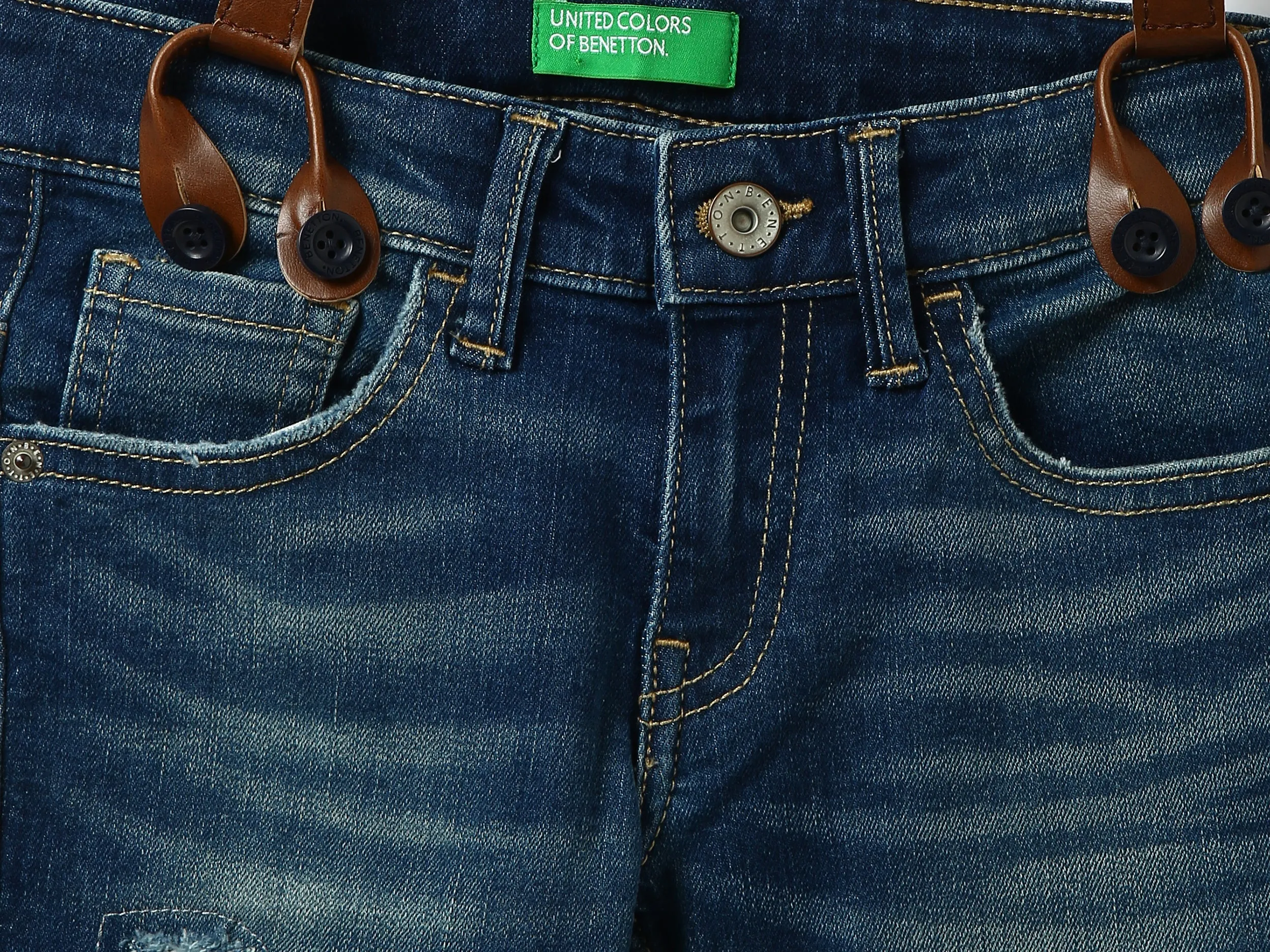 Boys Solid Regular Fit Dungaree