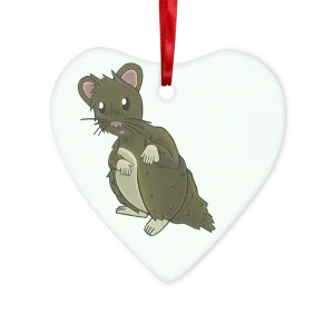 BrownHamster Glass Hanging Ornament