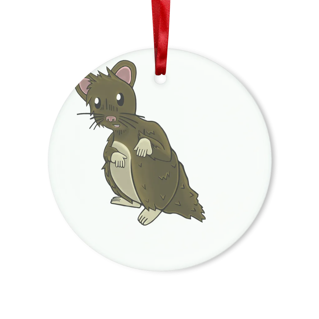 BrownHamster Glass Hanging Ornament