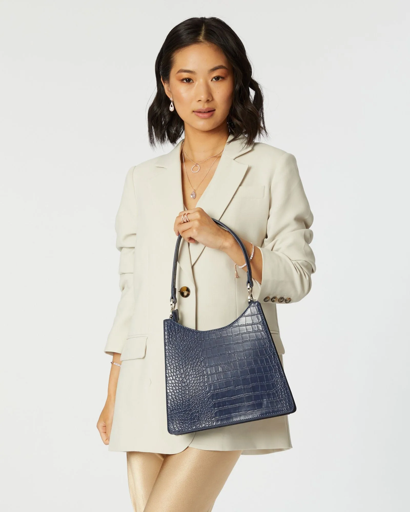 Brynn Navy Slouch Bag