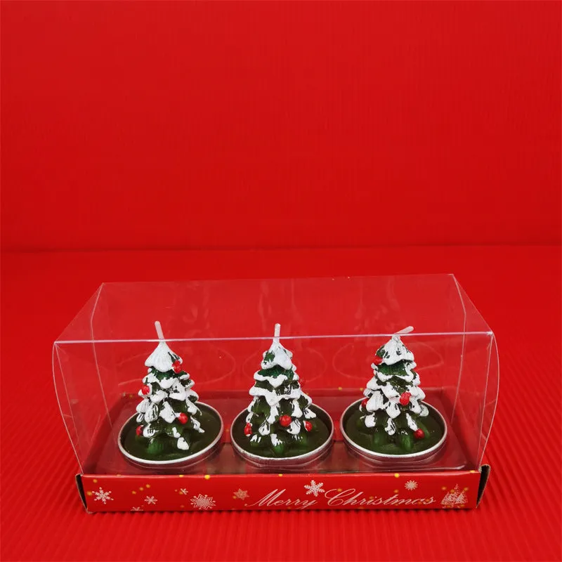 Bulk 3 Pcs Christmas Candle Set with Santa Claus Xmas Tree Pine Cone Gift Box for Xmas Fall Home Decor Wholesale