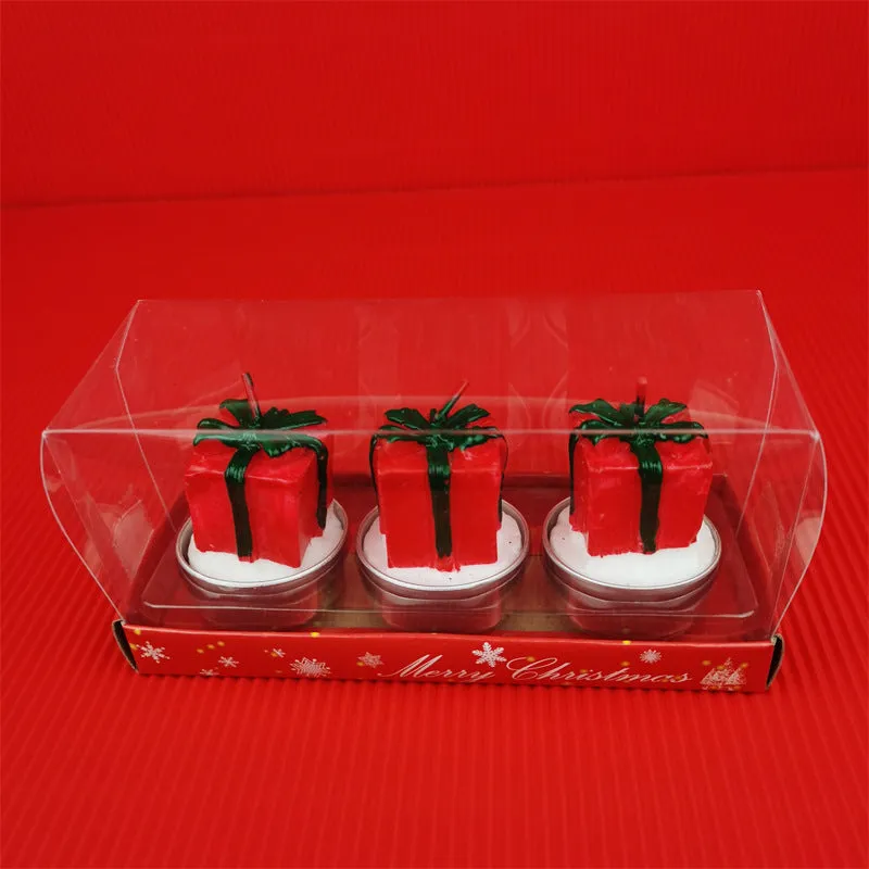 Bulk 3 Pcs Christmas Candle Set with Santa Claus Xmas Tree Pine Cone Gift Box for Xmas Fall Home Decor Wholesale