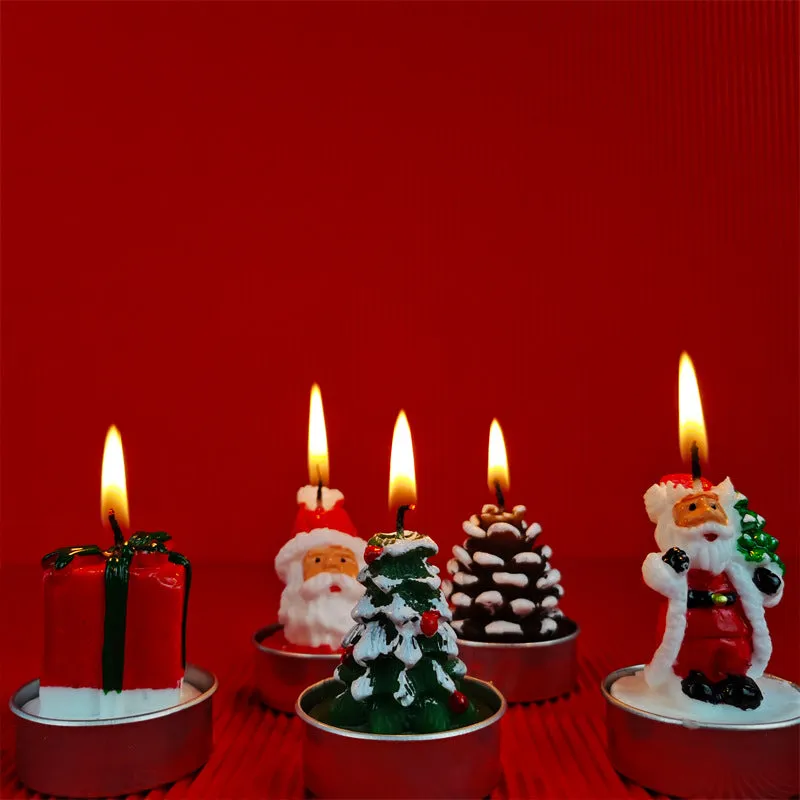 Bulk 3 Pcs Christmas Candle Set with Santa Claus Xmas Tree Pine Cone Gift Box for Xmas Fall Home Decor Wholesale
