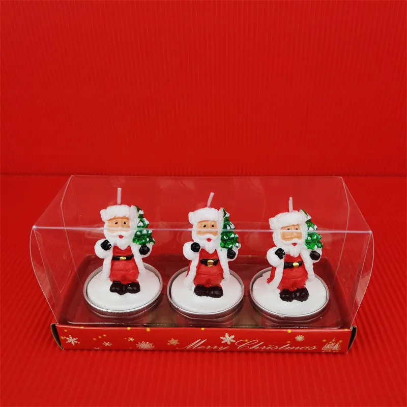 Bulk 3 Pcs Christmas Candle Set with Santa Claus Xmas Tree Pine Cone Gift Box for Xmas Fall Home Decor Wholesale