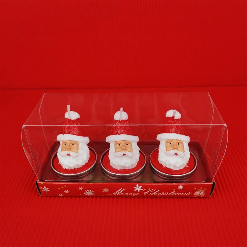Bulk 3 Pcs Christmas Candle Set with Santa Claus Xmas Tree Pine Cone Gift Box for Xmas Fall Home Decor Wholesale