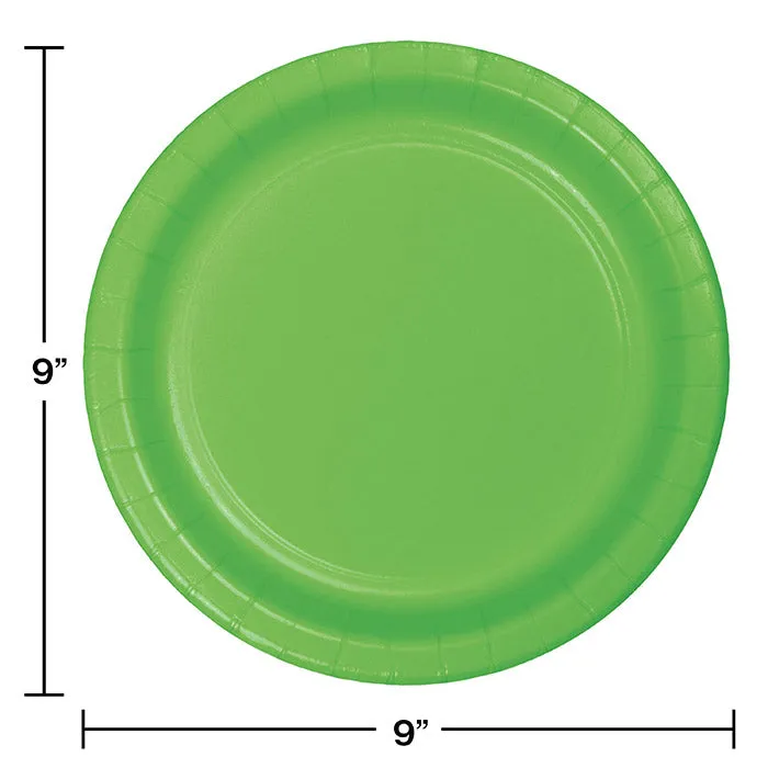 Bulk Fresh Lime Sturdy Style 8.75 inch Paper Dinner Plates (240 per Case)