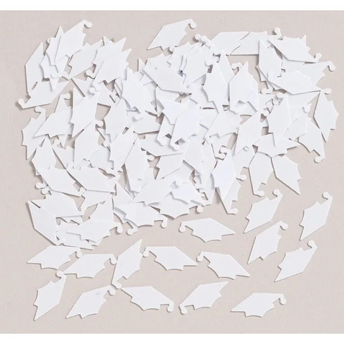 Bulk Graduation Mortarboard Confetti White (12 per Case)