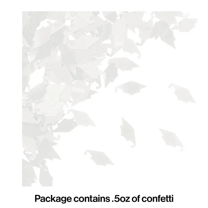 Bulk Graduation Mortarboard Confetti White (12 per Case)