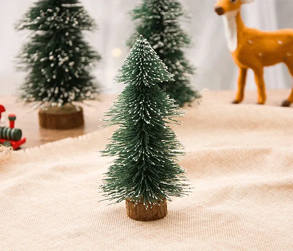 Bulk Mini Christmas Tree Desktop Pine Tree with Wooden Base Tabletop Christmas Decorations Wholesale