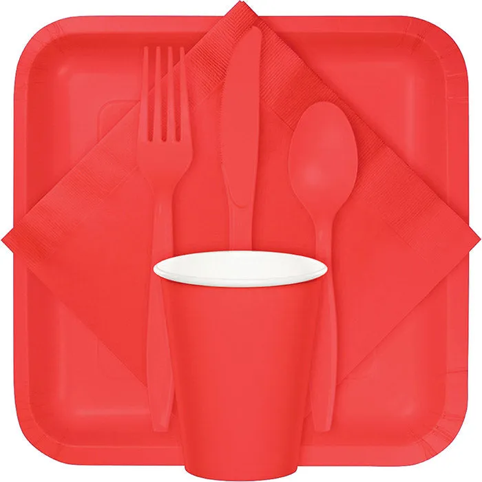 Bulk Pack of 100 Coral Luncheon Napkins 2Ply