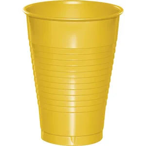 Bulk School Bus Yellow 12 oz Plastic Cups (240 per Case)