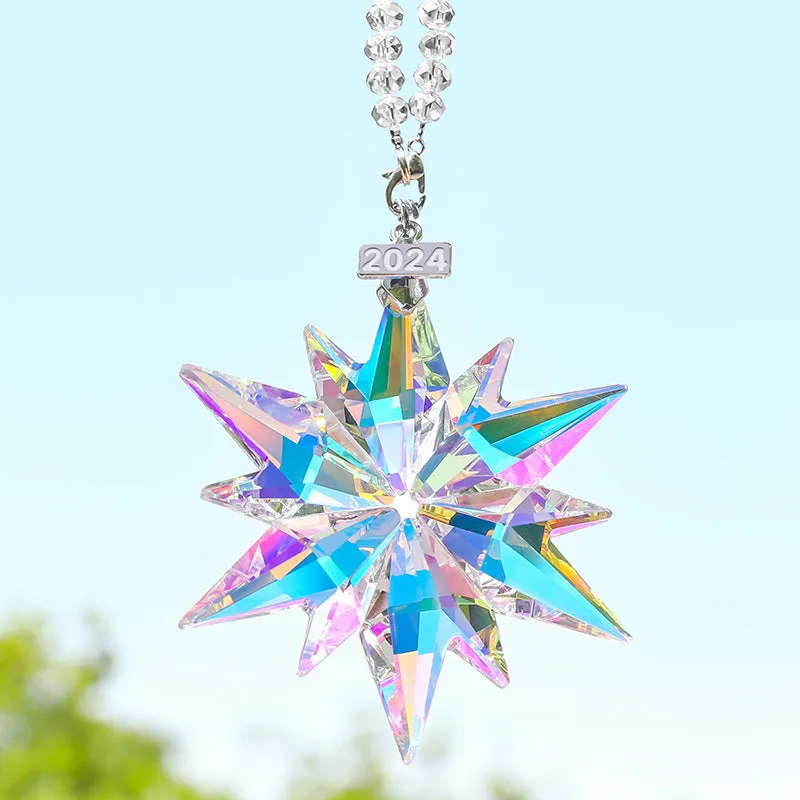 Bulk Sparkly Crystal Snowflake Star Christmas Ornaments Wholesale