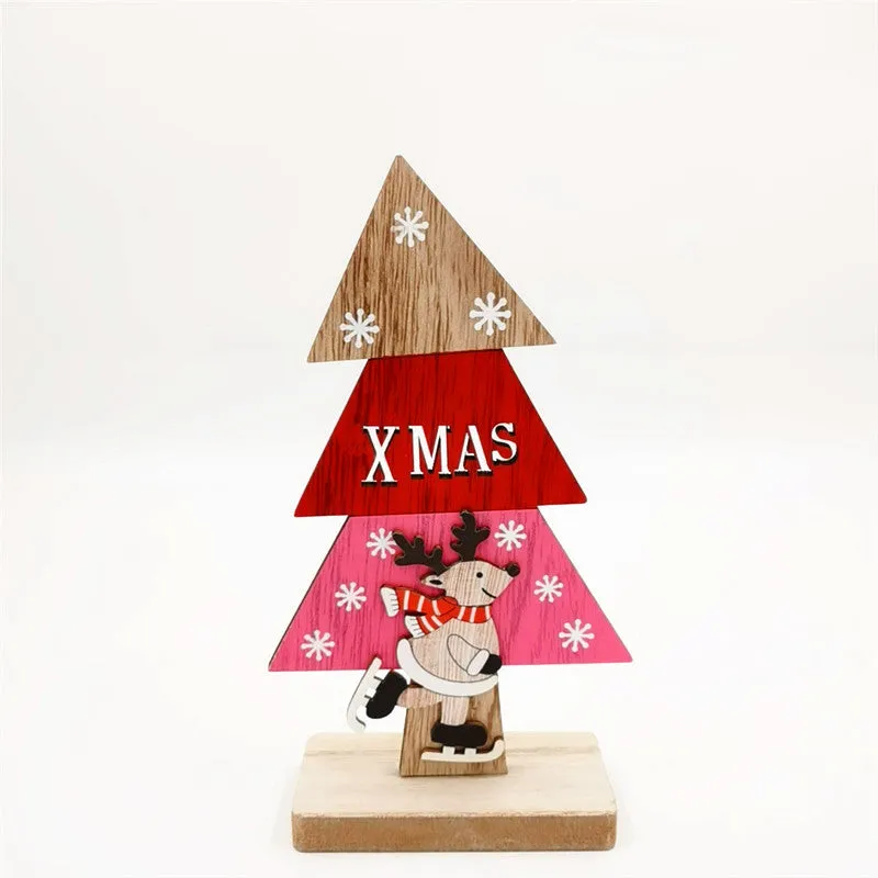 Bulk Xmas Sign Ornaments with Santa Claus Snowman Reindeer for Desks Fireplace Bookshelf Windowsill Decor Wholesale