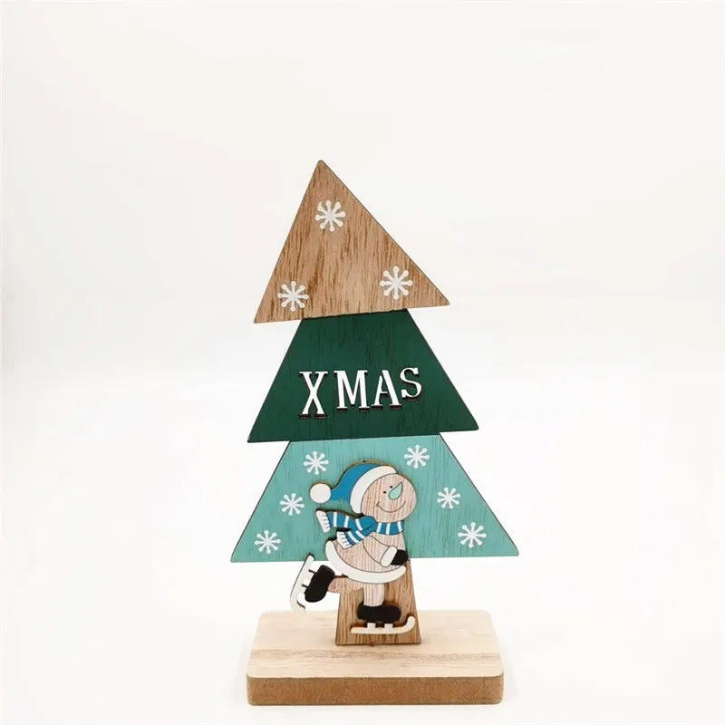 Bulk Xmas Sign Ornaments with Santa Claus Snowman Reindeer for Desks Fireplace Bookshelf Windowsill Decor Wholesale