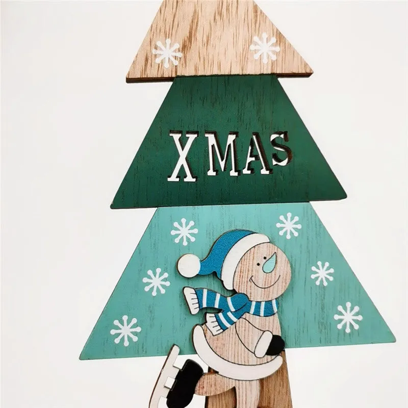 Bulk Xmas Sign Ornaments with Santa Claus Snowman Reindeer for Desks Fireplace Bookshelf Windowsill Decor Wholesale