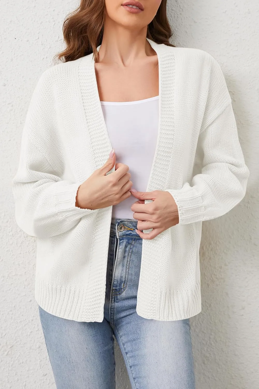 Cakulo Womens 2024 Cardigan Sweaters Fall Oversized Chunky 3D Flower Open Front Knit Cardigans Trendy