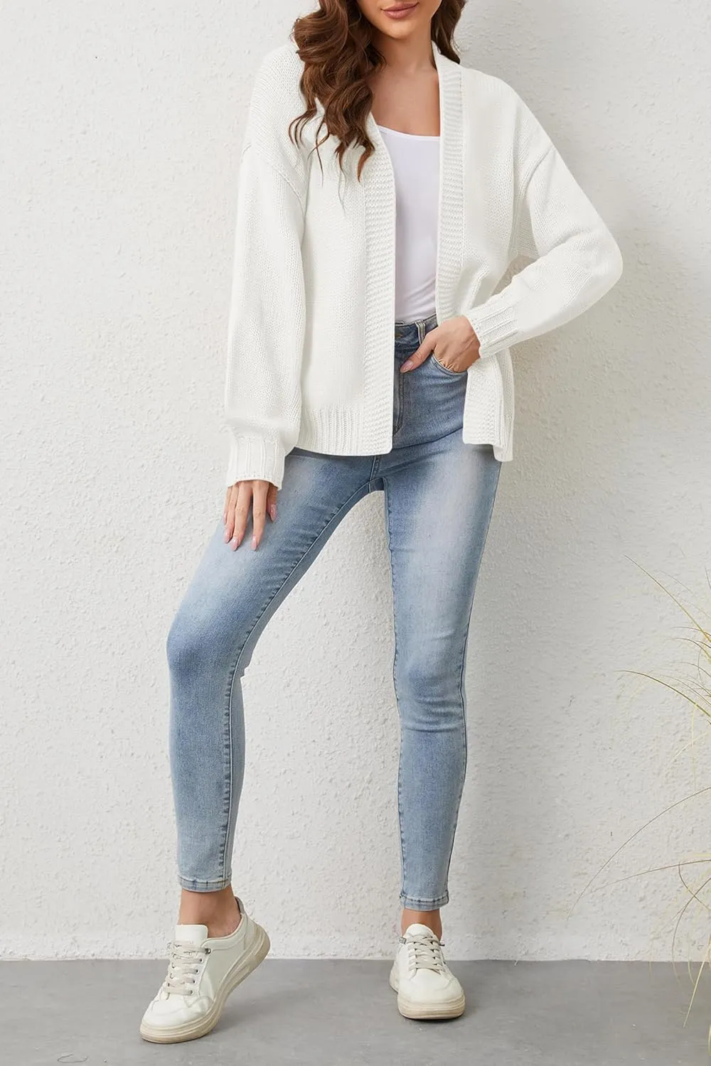 Cakulo Womens 2024 Cardigan Sweaters Fall Oversized Chunky 3D Flower Open Front Knit Cardigans Trendy