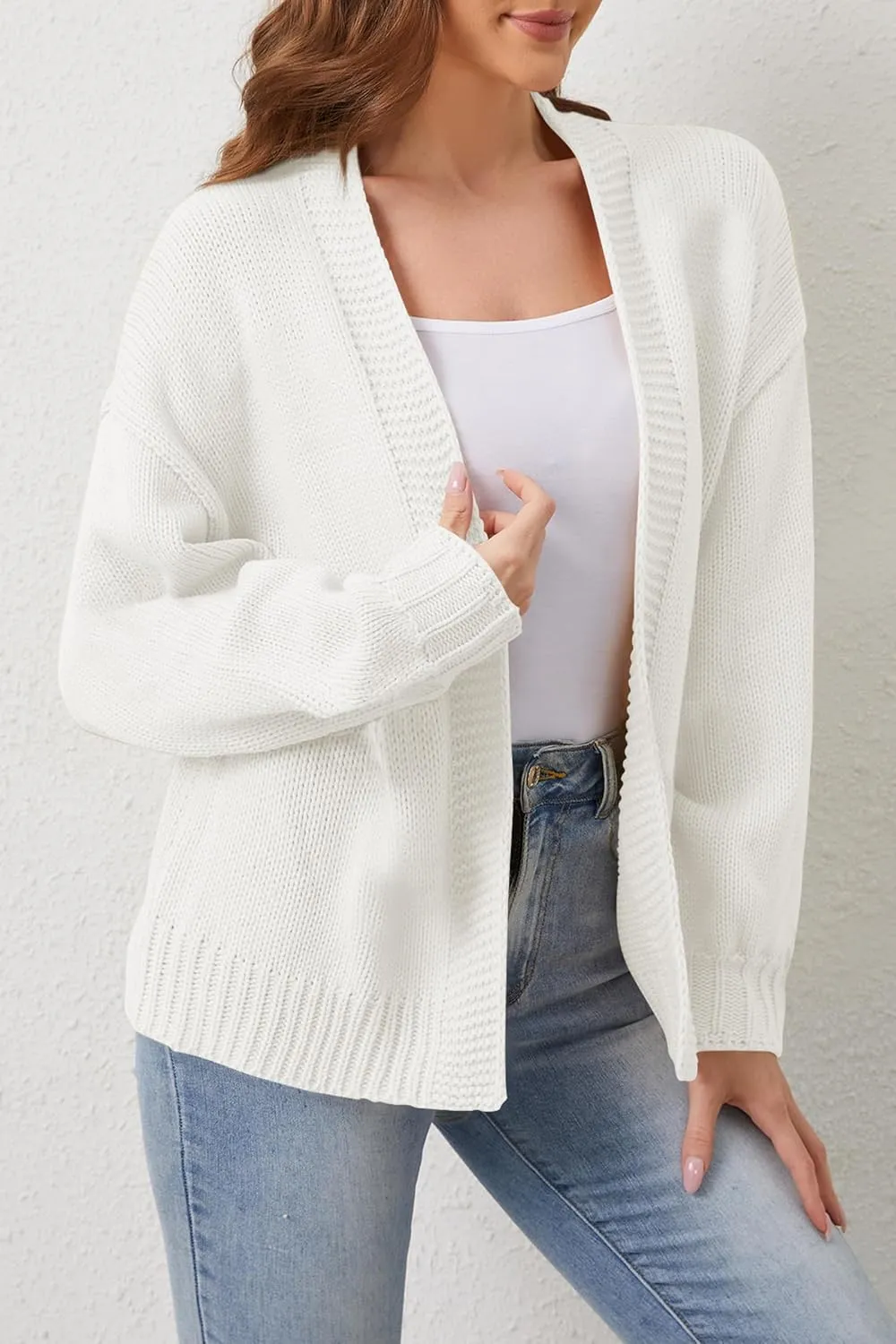 Cakulo Womens 2024 Cardigan Sweaters Fall Oversized Chunky 3D Flower Open Front Knit Cardigans Trendy