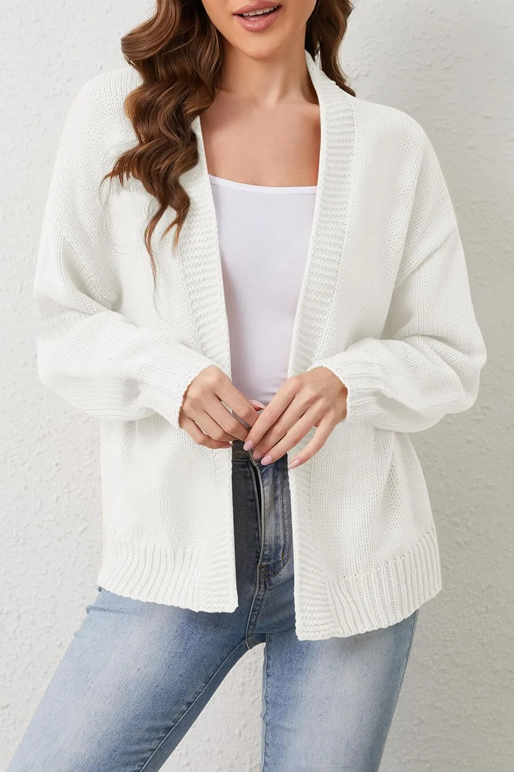 Cakulo Womens 2024 Cardigan Sweaters Fall Oversized Chunky 3D Flower Open Front Knit Cardigans Trendy