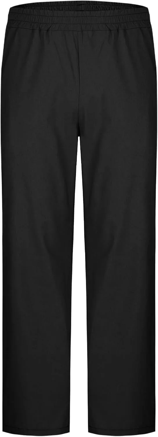 Cambkatl Wide Leg Pants for Men Casual Summer Cotton Linen Beach Yoga Trousers Elastic Waist Lightweight Loose Lounge Pants