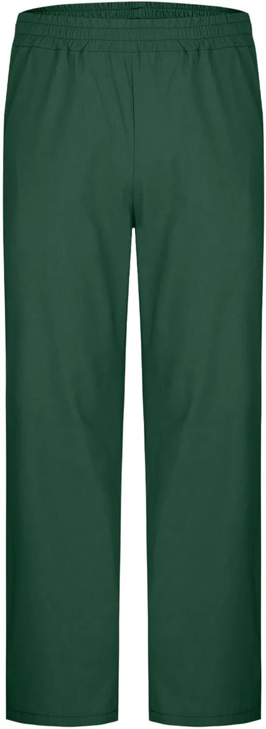 Cambkatl Wide Leg Pants for Men Casual Summer Cotton Linen Beach Yoga Trousers Elastic Waist Lightweight Loose Lounge Pants