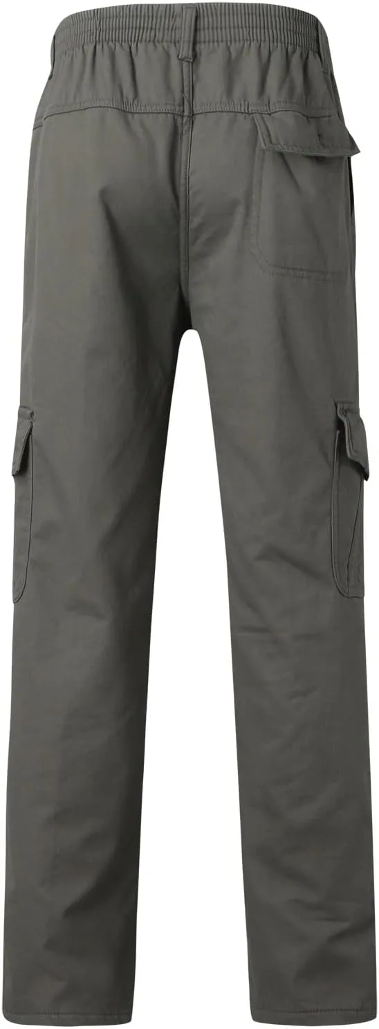 Cargo Pants for Men Big and Tall, Pants Hiking Ripstop Cargo Pants Relaxed Fit Cargo Pant Men's Drawstring Waist Side