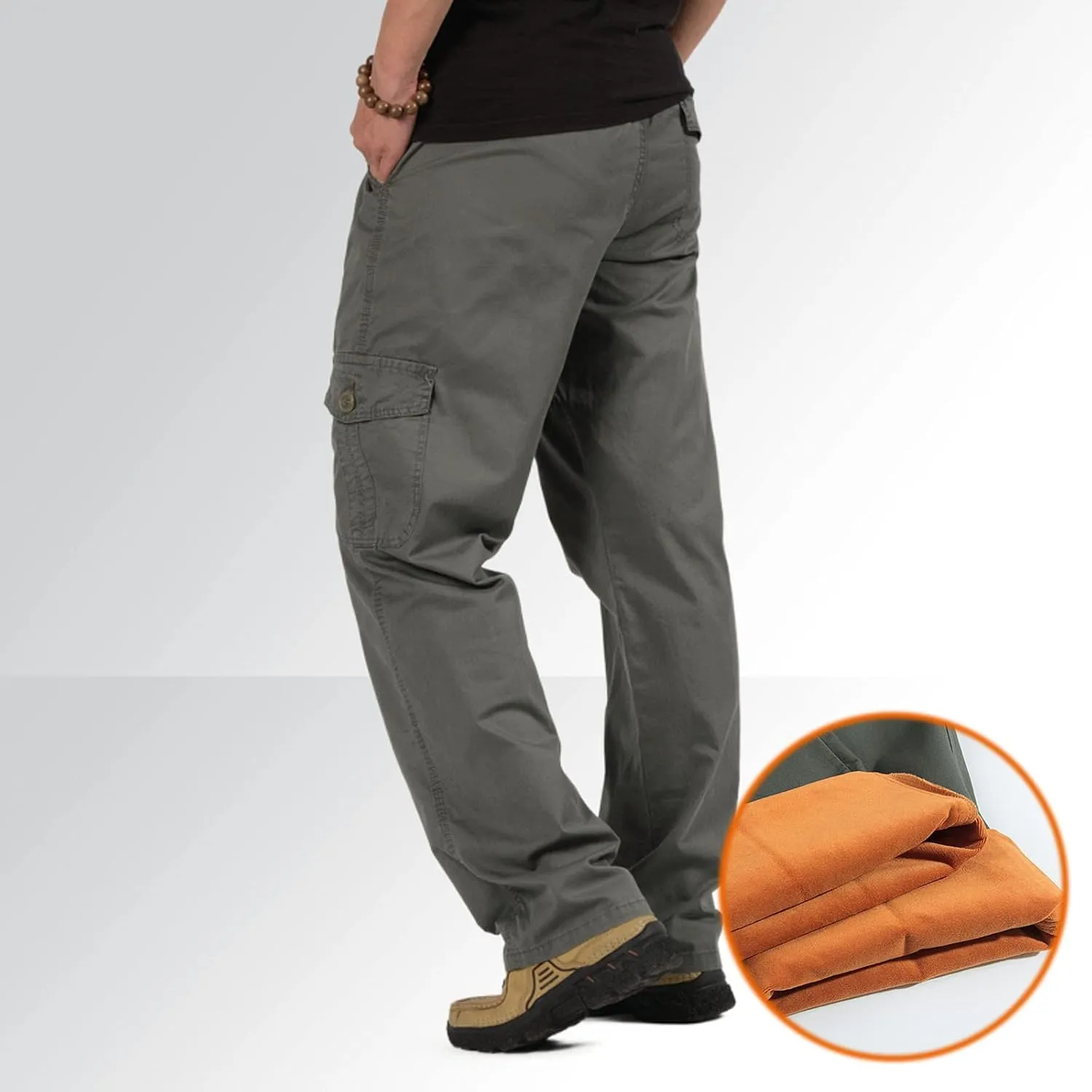 Cargo Pants for Men Big and Tall, Pants Hiking Ripstop Cargo Pants Relaxed Fit Cargo Pant Men's Drawstring Waist Side