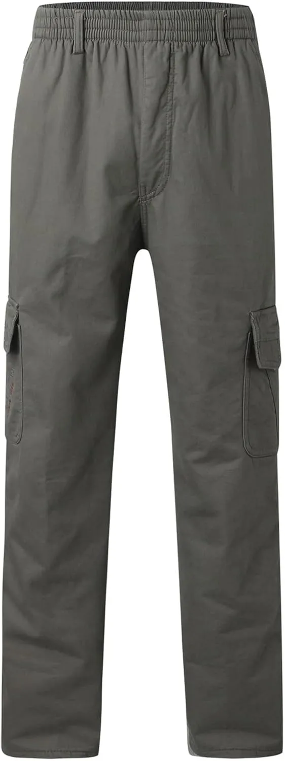 Cargo Pants for Men Big and Tall, Pants Hiking Ripstop Cargo Pants Relaxed Fit Cargo Pant Men's Drawstring Waist Side