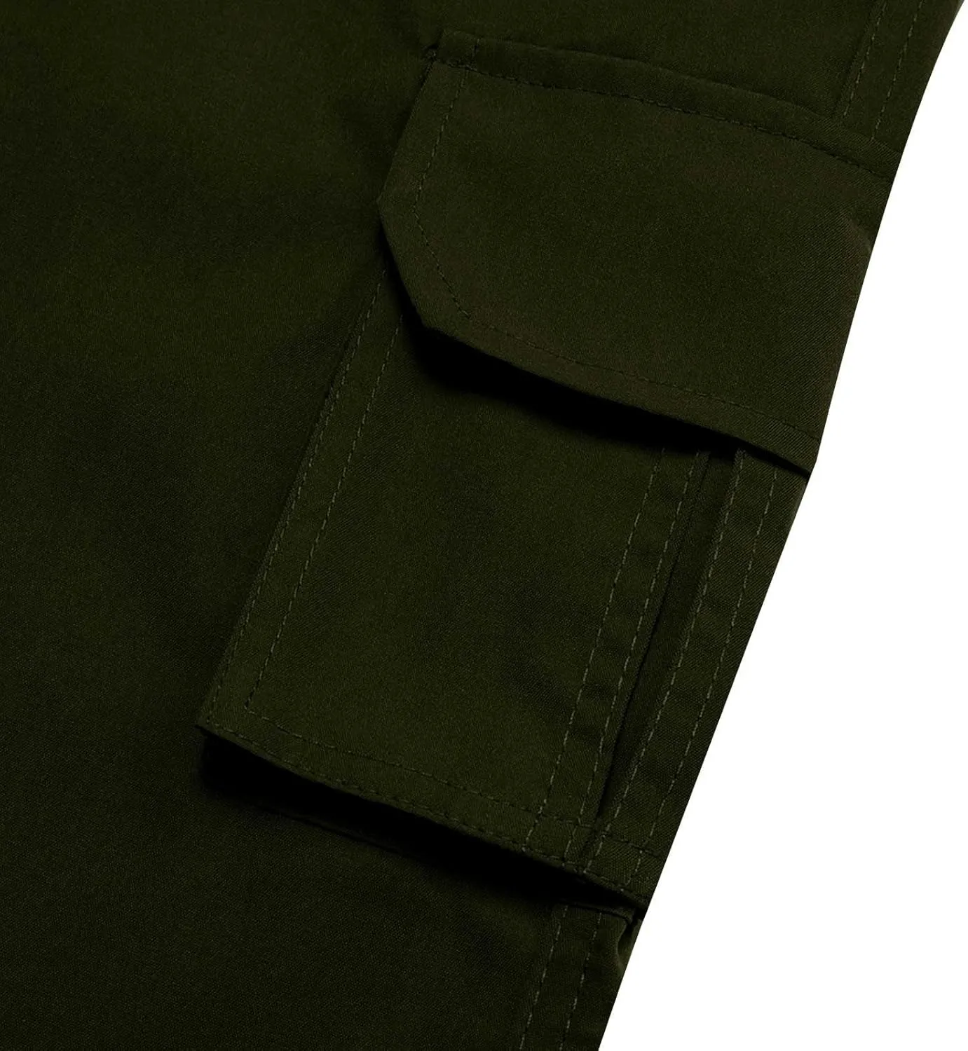 Cargo Pants for Men Casual Button Elastic Waist Chino Pants Relaxed Fit Carpenter Hiking Work Pants with Pockets