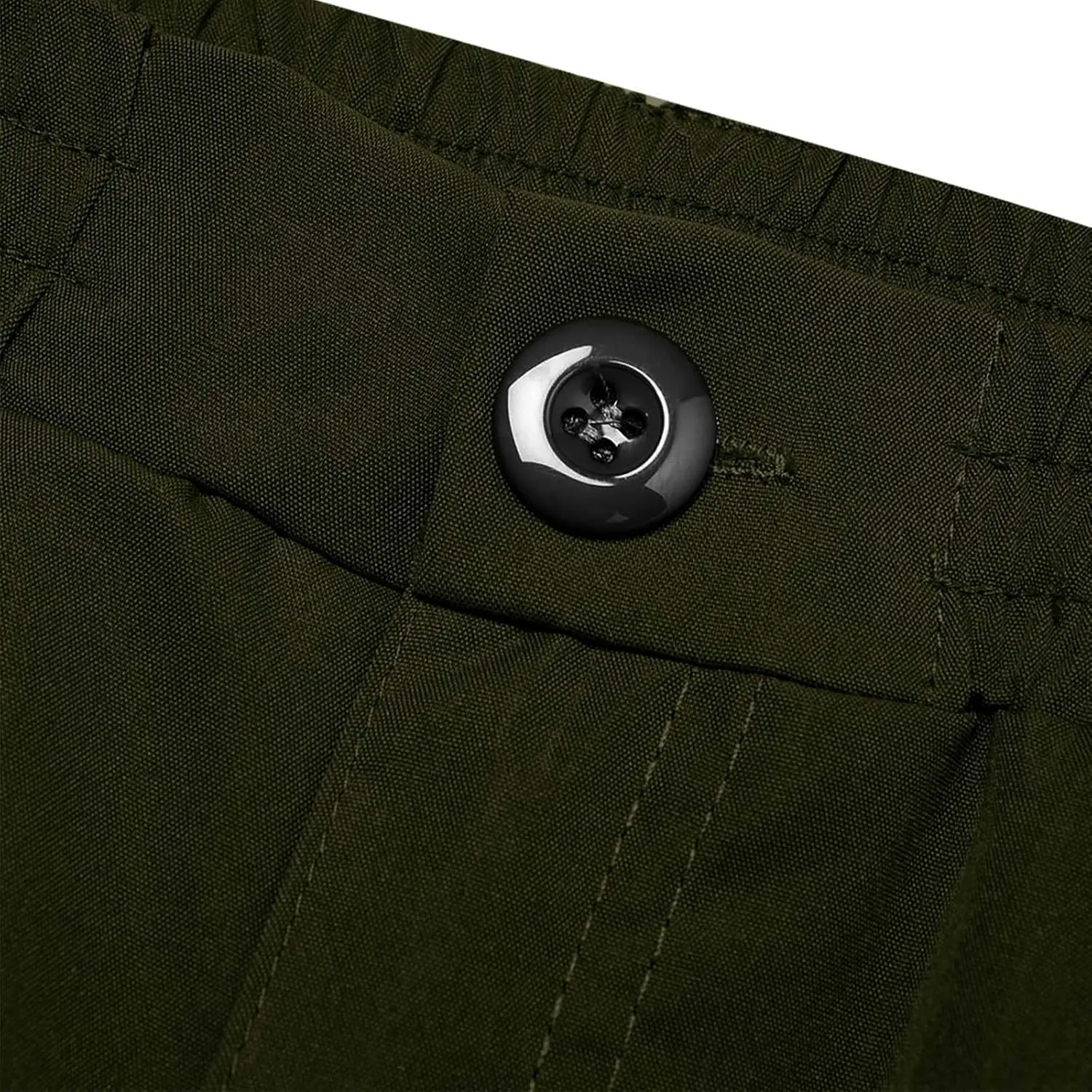 Cargo Pants for Men Casual Button Elastic Waist Chino Pants Relaxed Fit Carpenter Hiking Work Pants with Pockets