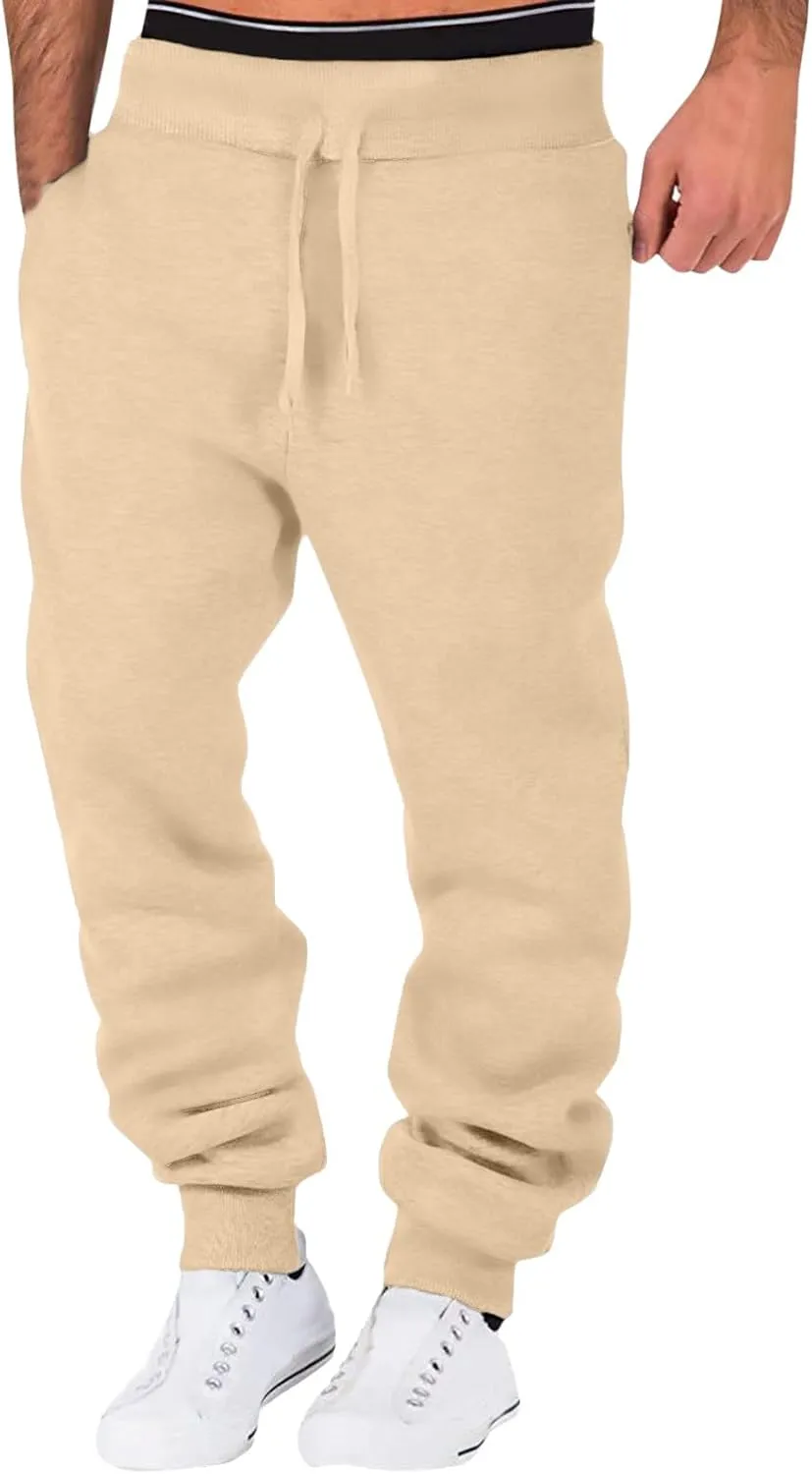 Cargo Pants for Men Relaxed Fit & Winter Pants for Men Drawstring Cargo Flat Front Straight Fit Pants Outdoor Sports