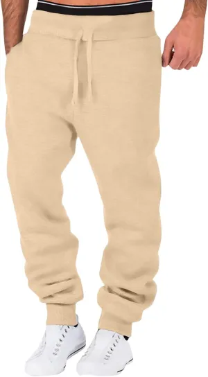 Cargo Pants for Men Relaxed Fit & Winter Pants for Men Drawstring Cargo Flat Front Straight Fit Pants Outdoor Sports