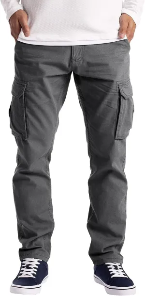 Cargo Pants for Men Relaxed Fit Mens Cargo Pants Running Men's Joggers Pants with Deep Zip Pockets Recycled Polyester