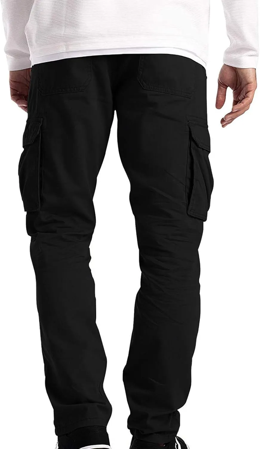 Cargo Pants for Men Relaxed Fit Mens Cargo Pants Running Men's Joggers Pants with Deep Zip Pockets Recycled Polyester