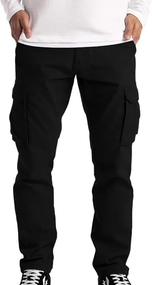 Cargo Pants for Men Relaxed Fit Mens Cargo Pants Running Men's Joggers Pants with Deep Zip Pockets Recycled Polyester