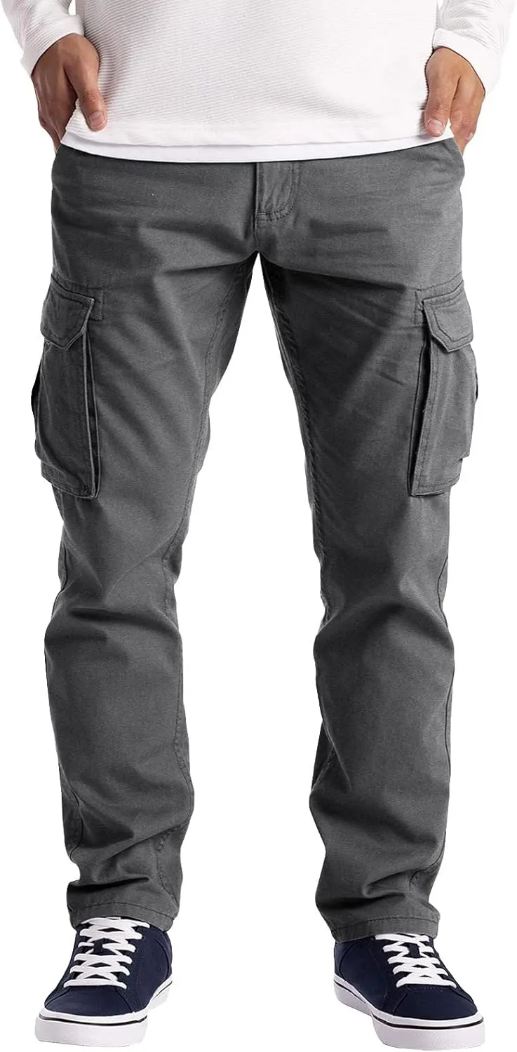 Cargo Pants for Men Relaxed Fit Mens Cargo Pants Running Men's Joggers Pants with Deep Zip Pockets Recycled Polyester