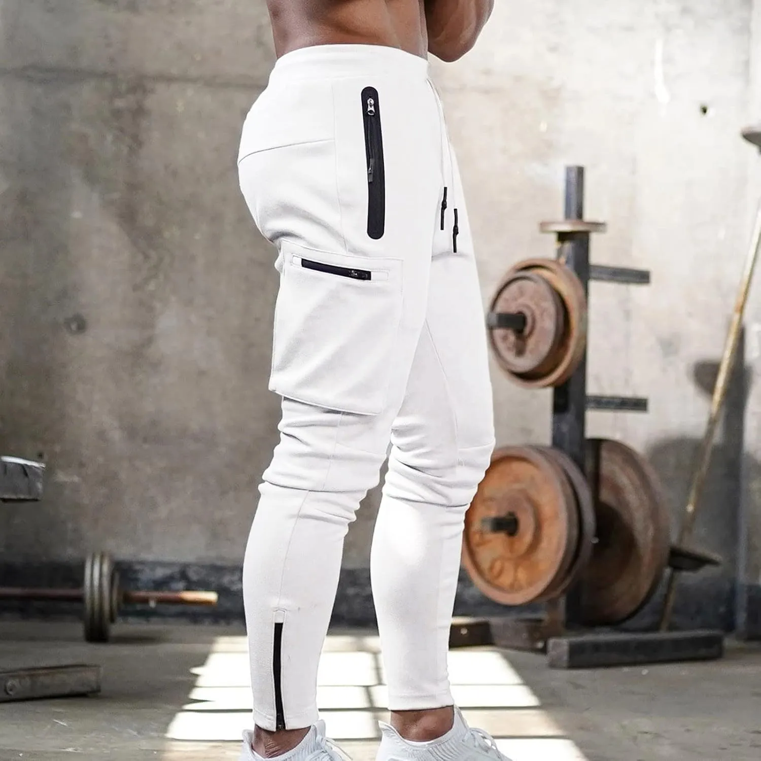 Cargo Pants for Men Relaxed Fit Pants Joggers for Men with Pockets Open Bottom Drawstring Men's Outdoor Work Military