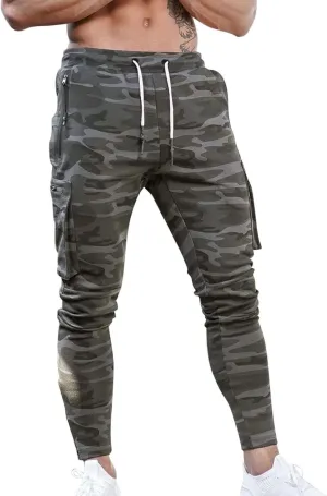 Cargo Pants for Men Relaxed Fit Pants Joggers for Men with Pockets Open Bottom Drawstring Men's Outdoor Work Military