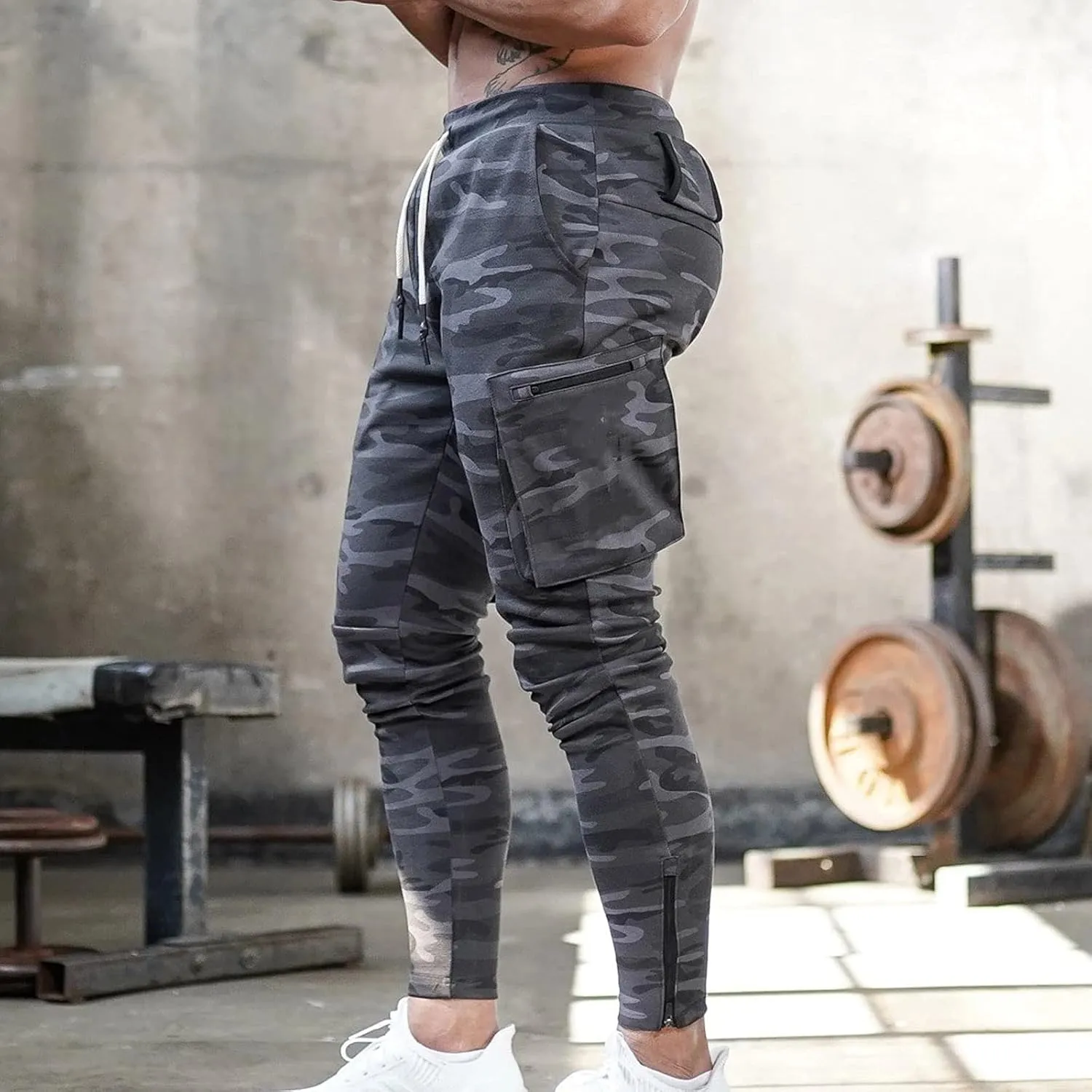 Cargo Pants for Men Relaxed Fit Pants Joggers for Men with Pockets Open Bottom Drawstring Men's Outdoor Work Military