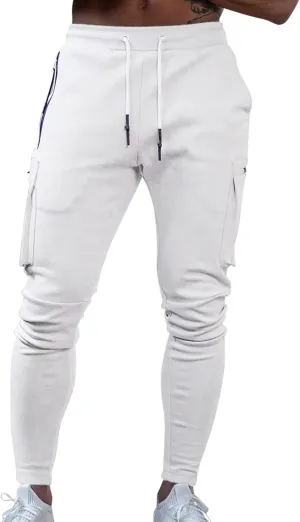 Cargo Pants for Men Relaxed Fit Pants Joggers for Men with Pockets Open Bottom Drawstring Men's Outdoor Work Military