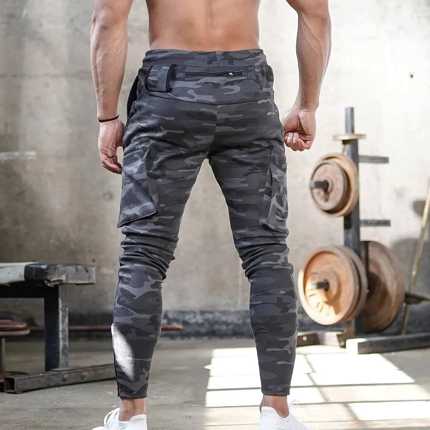 Cargo Pants for Men Relaxed Fit Pants Joggers for Men with Pockets Open Bottom Drawstring Men's Outdoor Work Military