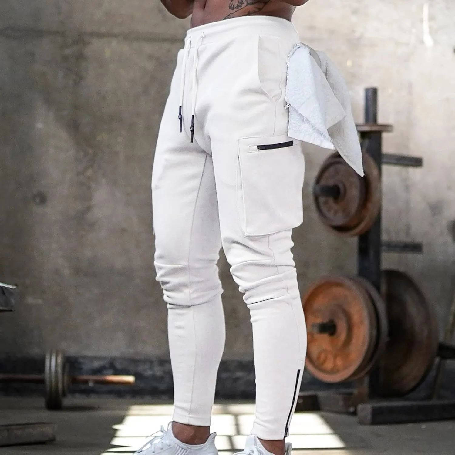Cargo Pants for Men Relaxed Fit Pants Joggers for Men with Pockets Open Bottom Drawstring Men's Outdoor Work Military