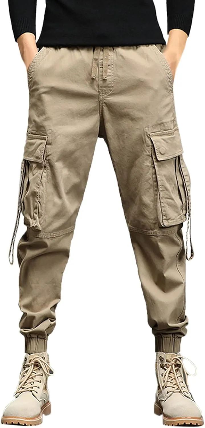 Cargo Pants for Men Relaxed Fit Performance Open Bottom Workout Quick Dry Pants for Athletic Jogging Training Casual