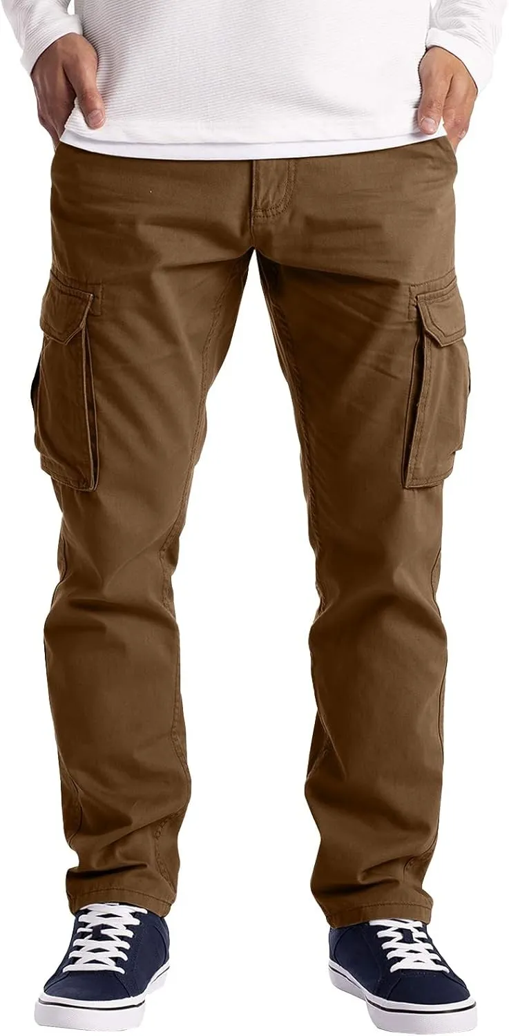 Cargo Pants for Men Relaxed Fit Sweatpants Slim Fit Tapered Athletic Sweatpants Elastic Waist Plaid Casual Pants Gym