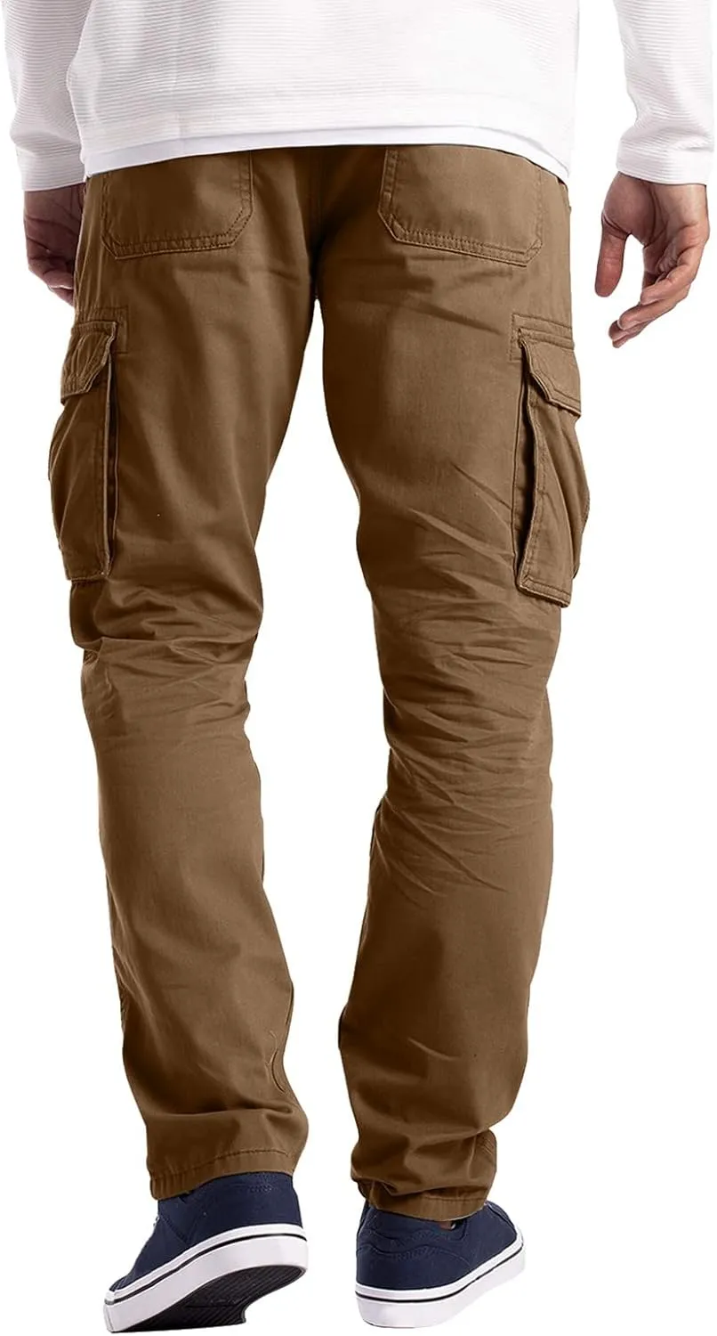 Cargo Pants for Men Relaxed Fit Sweatpants Slim Fit Tapered Athletic Sweatpants Elastic Waist Plaid Casual Pants Gym