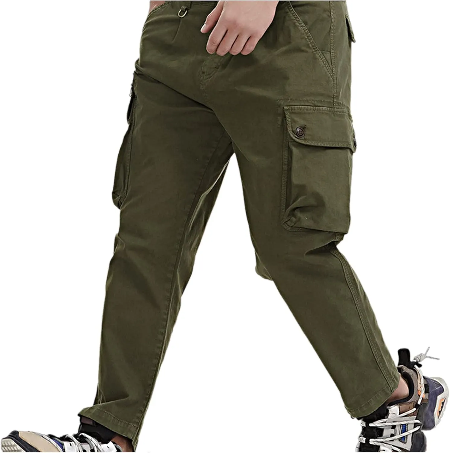 Cargo Pants for Men,Fashion Pants Slim Fit Straight-Leg Trousers Overalls Hiking Joggers with Pockets Mens Pants